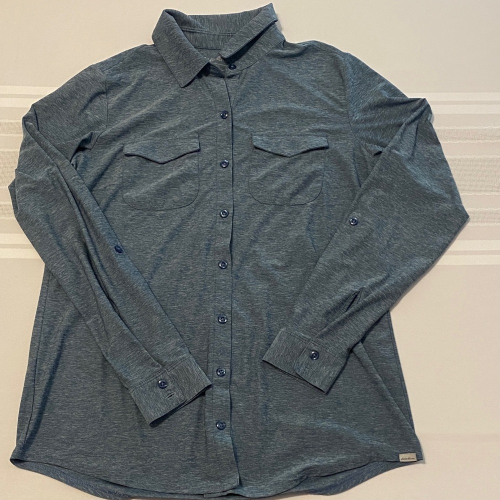 Eddie Bauer Women’s Blue Button-Up Shirt